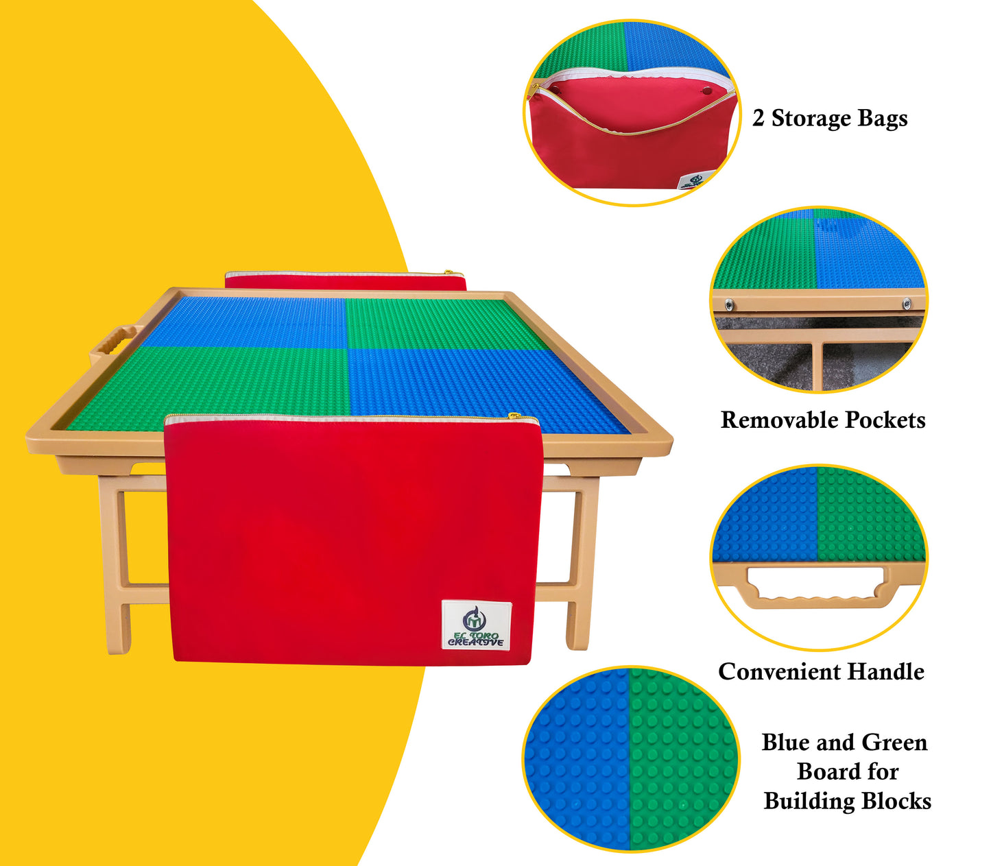 Large Foldable Building Block Activity Table