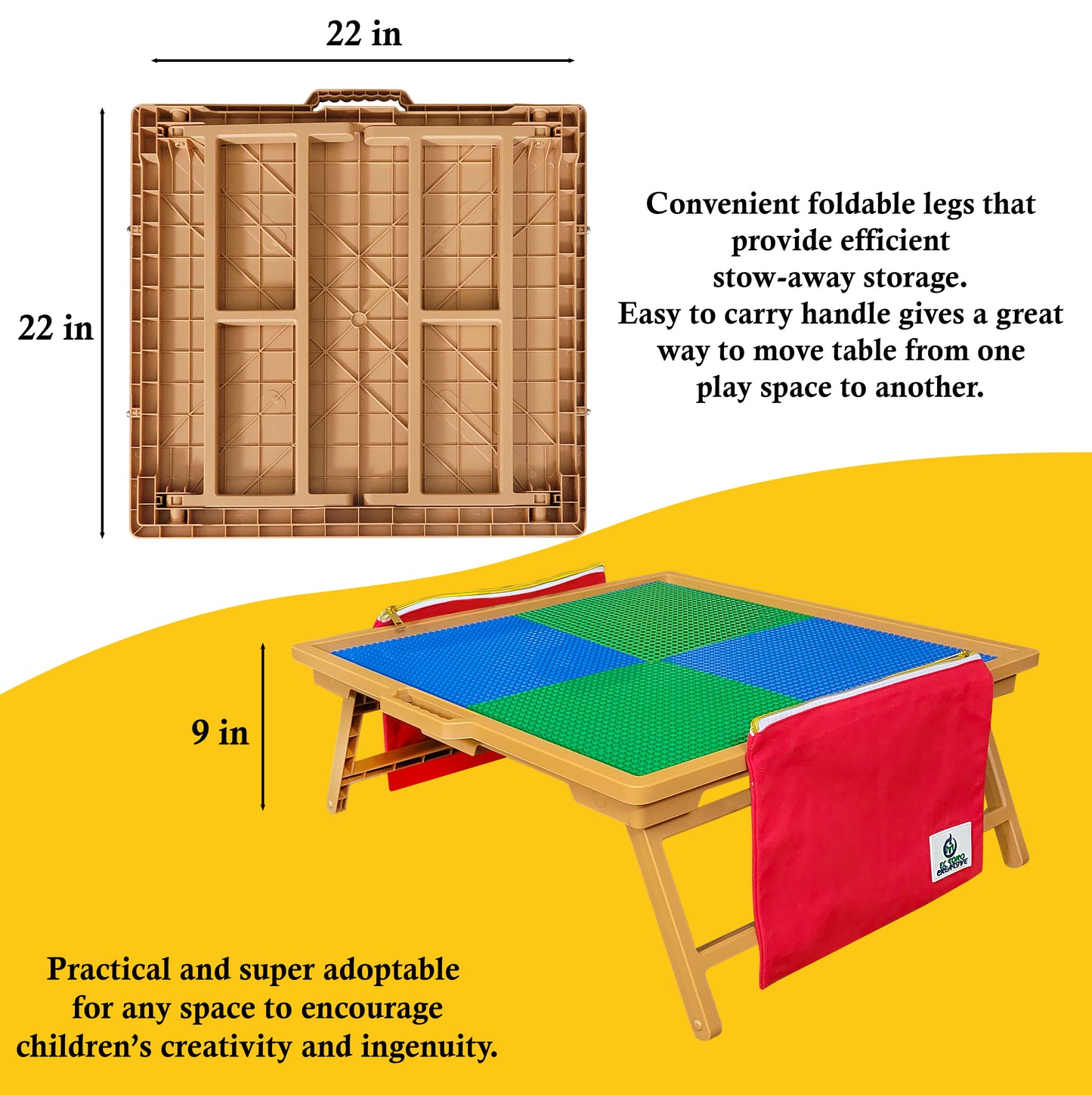 Large Foldable Building Block Activity Table